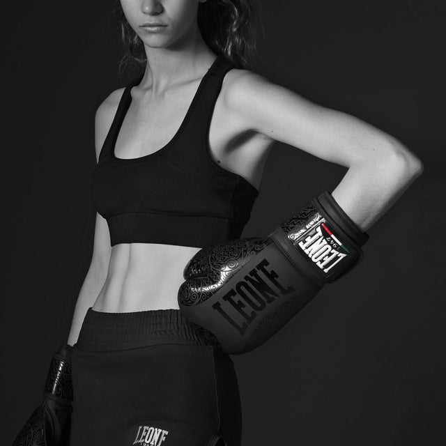 Leone Maori Boxing Gloves Black