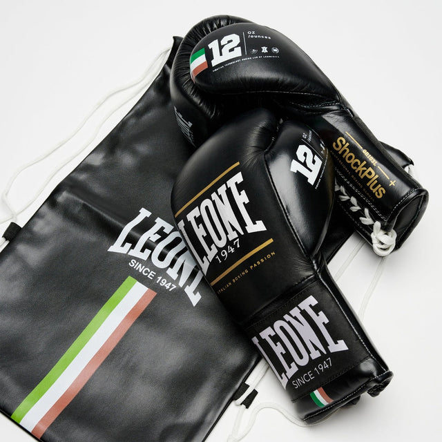 Leone Shock Plus Boxing Gloves Black
