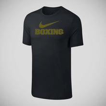 Black Nike Gold Tick Boxing Training T-Shirt