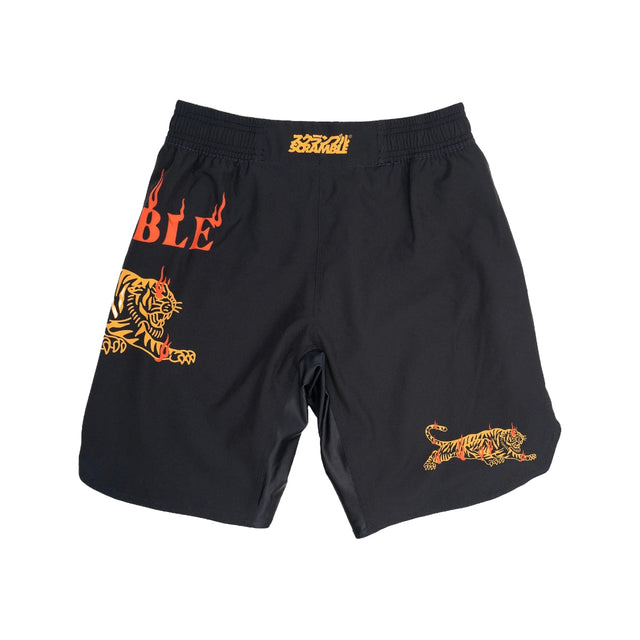 Scramble Burning Tiger Grappling Shorts Black/Orange