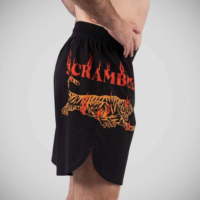 Scramble Burning Tiger Grappling Shorts Black/Orange