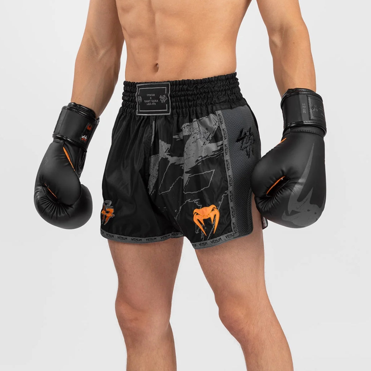 Venum S47 Muay Thai Shorts Black/Orange
