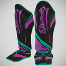 8 Weapons Shift Cyber Shin Guards Black/Pink/Green