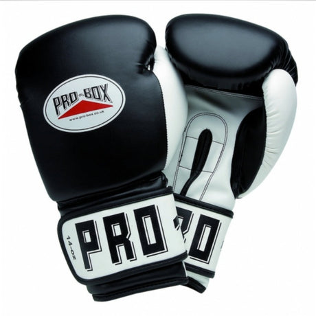 Pro-Box PU Club Essentials Senior Sparring Handschuhe Schwarz/Weiß