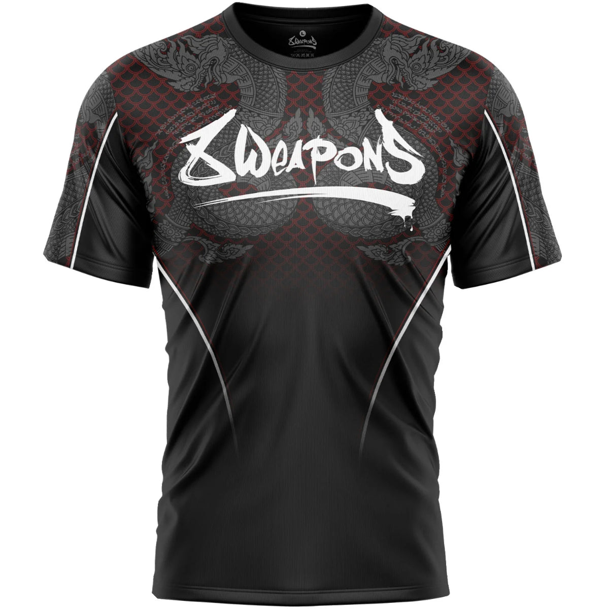 8 Weapons T-shirt fonctionnel naga yant noir / rouge