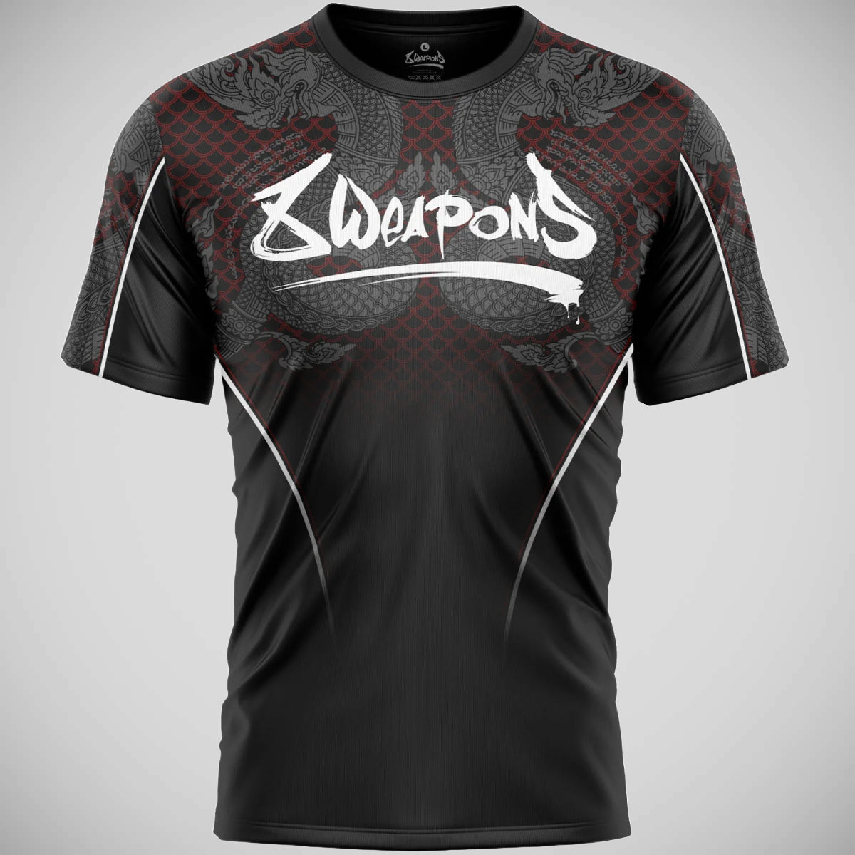 8 Weapons T-shirt fonctionnel naga yant noir / rouge