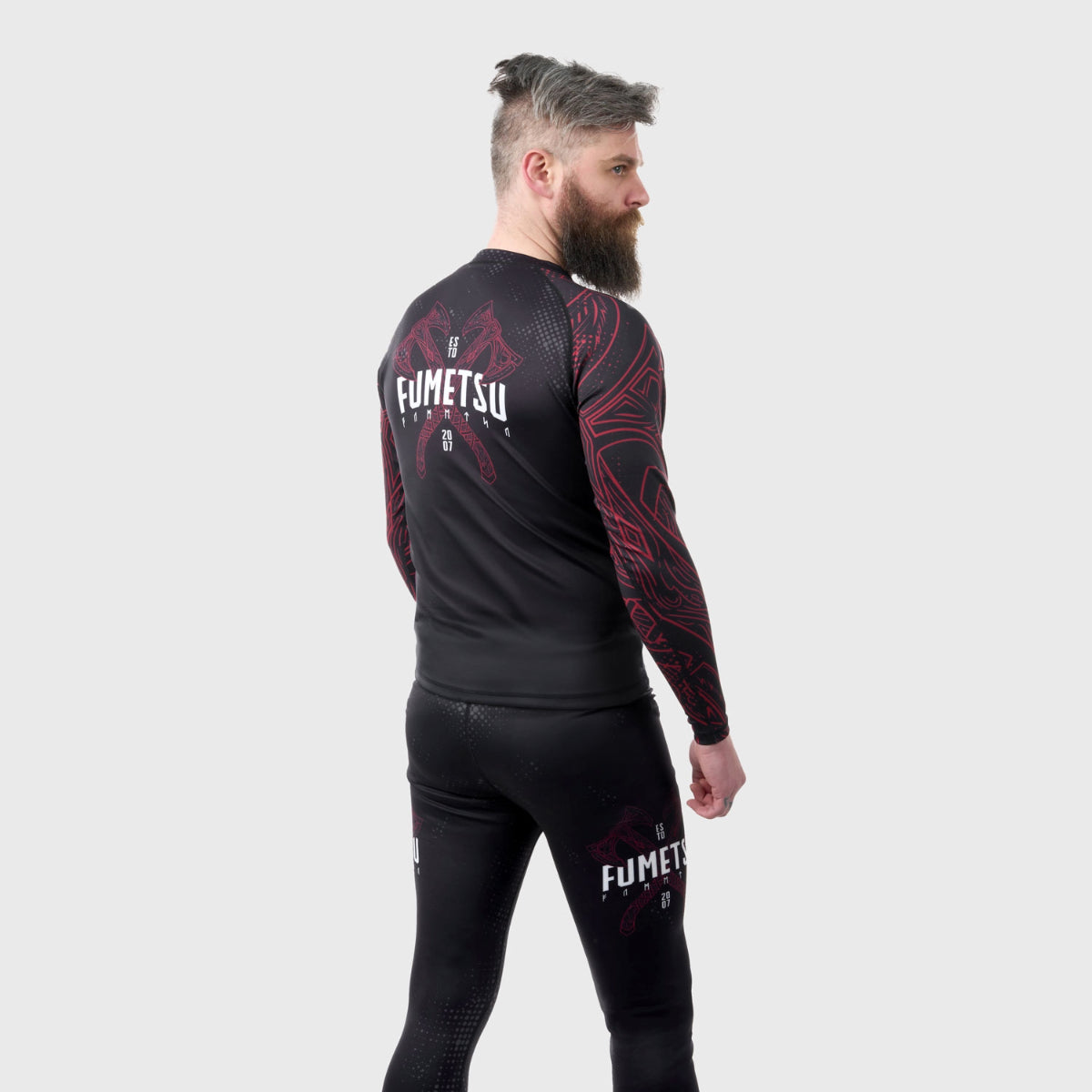 Fumetsu Berserker Rash Guard z długim rękawem w kolorze czarnym/czerwonym