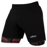 Fumetsu Anaconda Frauen Dual -Layer -Kampf Shorts schwarz/rot