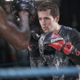 Luvas de boxe de couro Reebok preto/vermelho