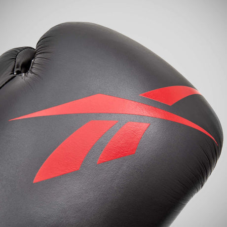 Black/Red Reebok Leather Boxing Gloves   