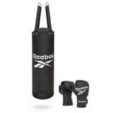 Reebok 3ft Punch Bag and Boxing Gloves Black   