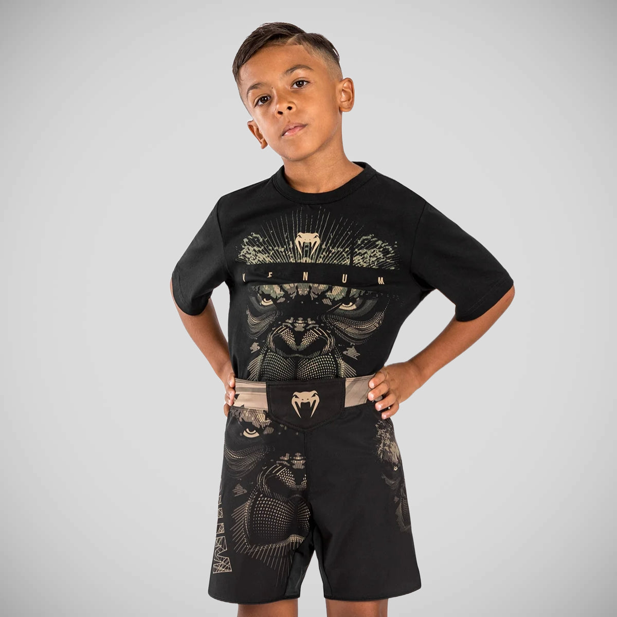 Venum Gorilla Dschungel Kinder kämpfen Shorts Schwarz/Sand