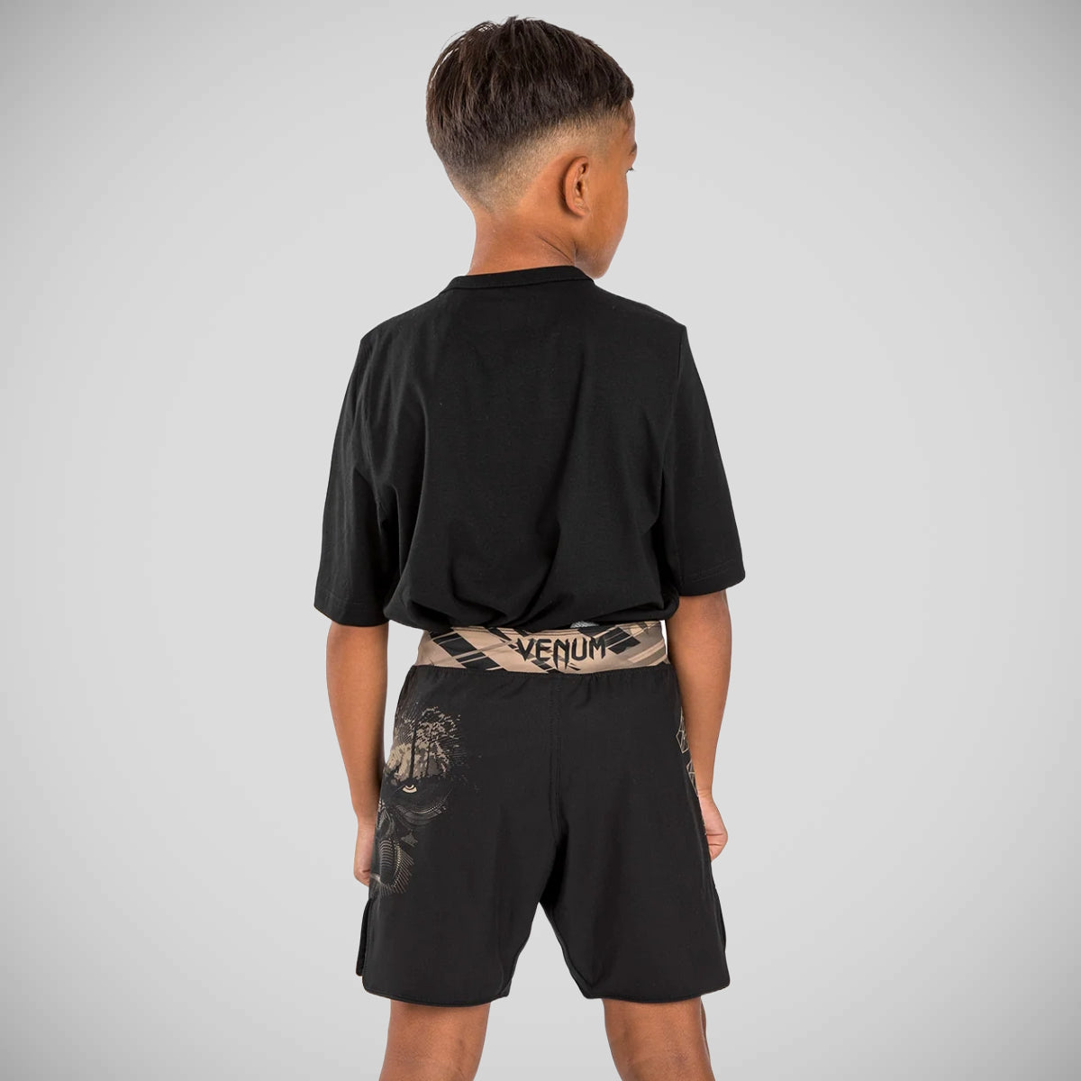 Black/Sand Venum Gorilla Jungle Kids Fight Shorts   