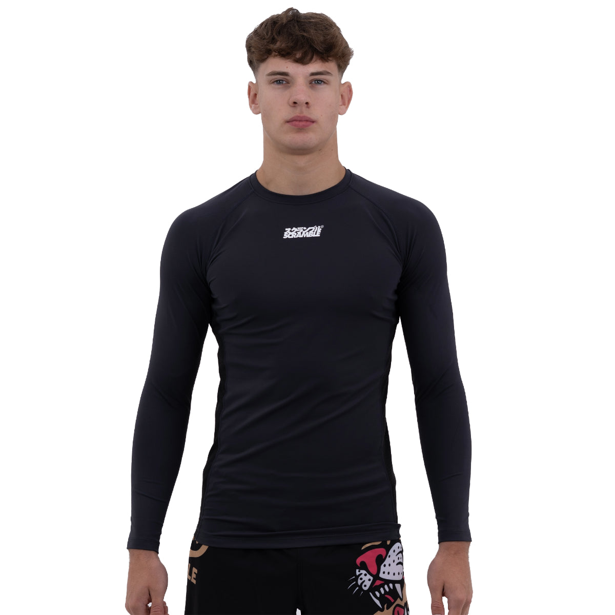 Black Scramble Shinobi Long Sleeve Rash Guard   