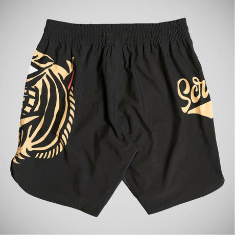Svart krypande tigre gripande shorts