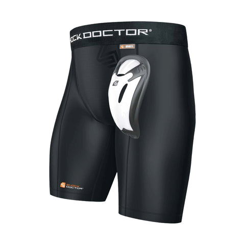 Black Shock Doctor Youth Core Compression Short/Bioflex Cup