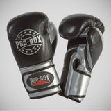 Black/Silver Pro-Box Champ Spar Boxing Gloves   