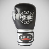 Black/Silver Pro-Box Champ Spar Boxing Gloves   