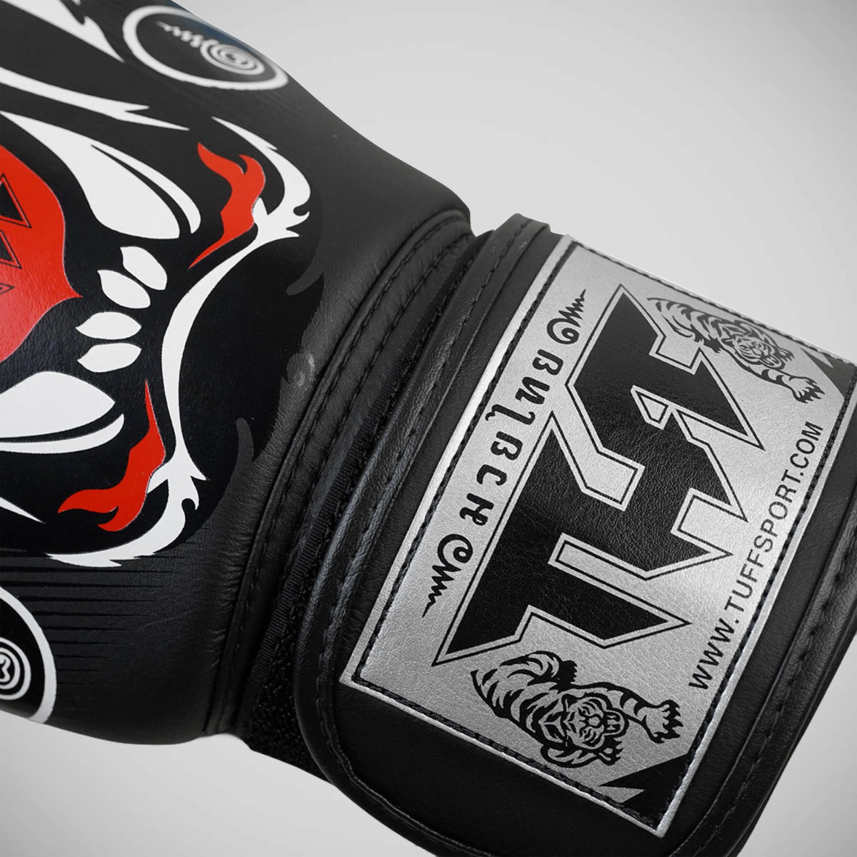 Black TUFF Sport Black Tiger Muay Thai Boxing Gloves   