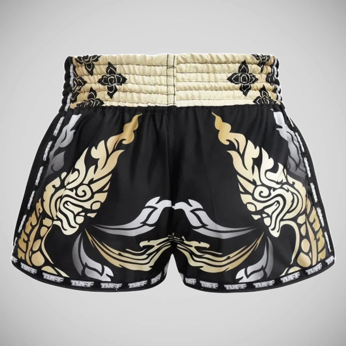 TUFF Sport MRS201 Retro Style Thai King Of Naga Muay Thai Szorty Czarne