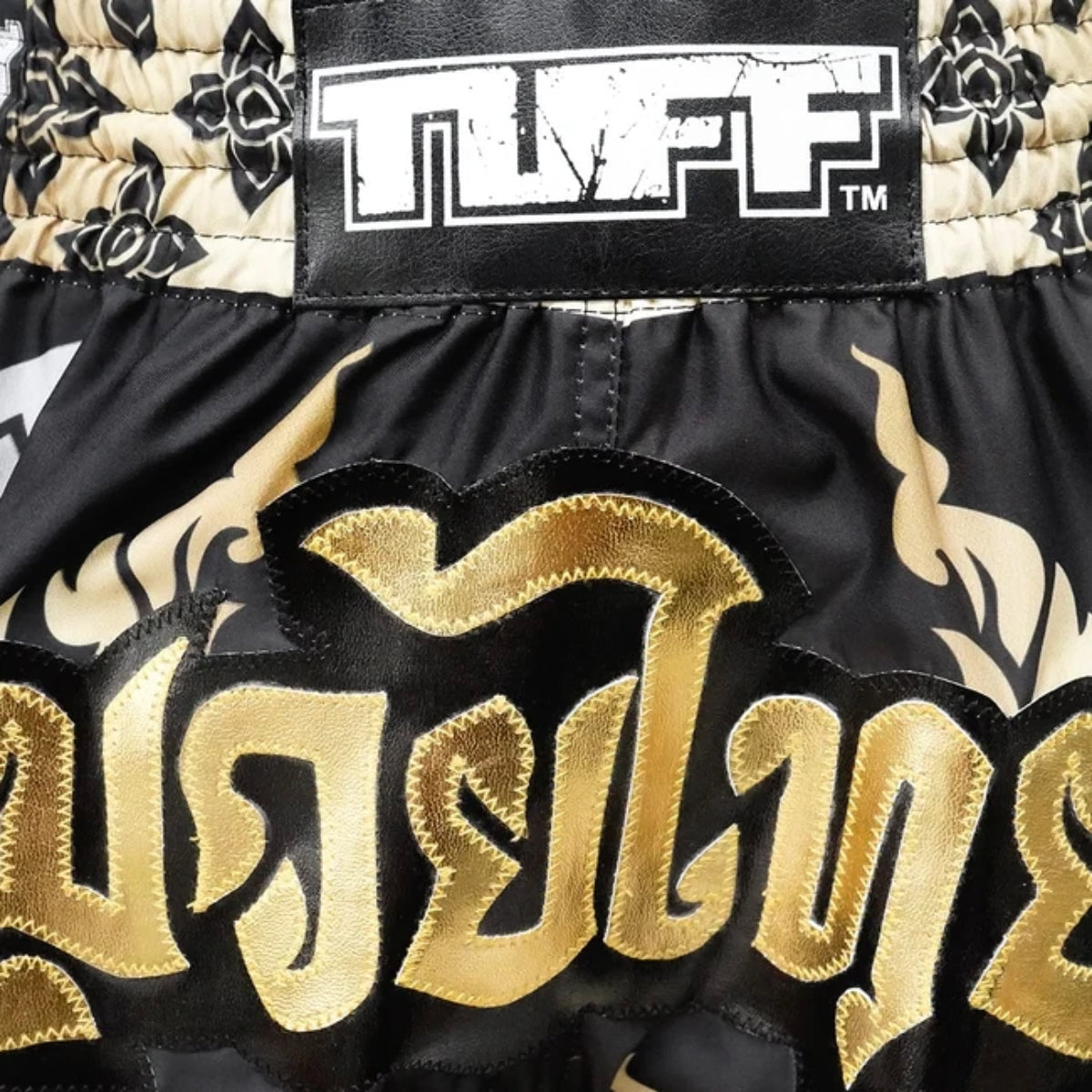 TUFF Sport MRS201 Retro Style Thai King Of Naga Muay Thai Szorty Czarne