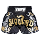 Tuff Sport MRS301 Retro Style Double Tiger Muay Thai Shorts Black