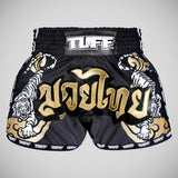 Tuff Sport MRS301 Retro Style Double Tiger Muay Thai Shorts Black
