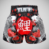 TUFF Sport MS638 Black Japanese Koi Fish Muay Thai Shorts Black