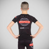 Black Tatami Kids Global Short Sleeve Rash Guard   