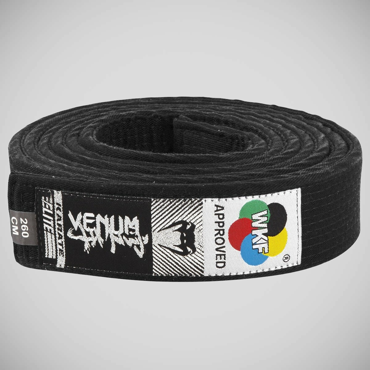 Black Venum WKF Approved Karate Belt   