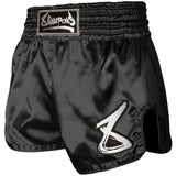 Black/White 8 Weapons Strike Muay Thai Shorts   