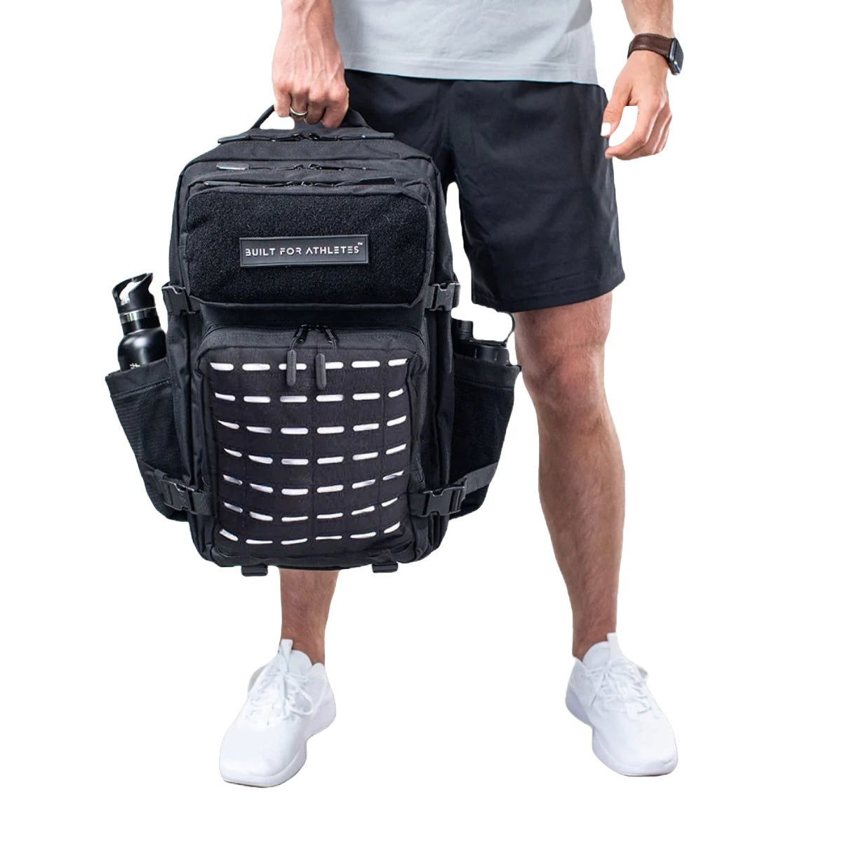 Black/White Built For Athletes Large Gym Backpack   