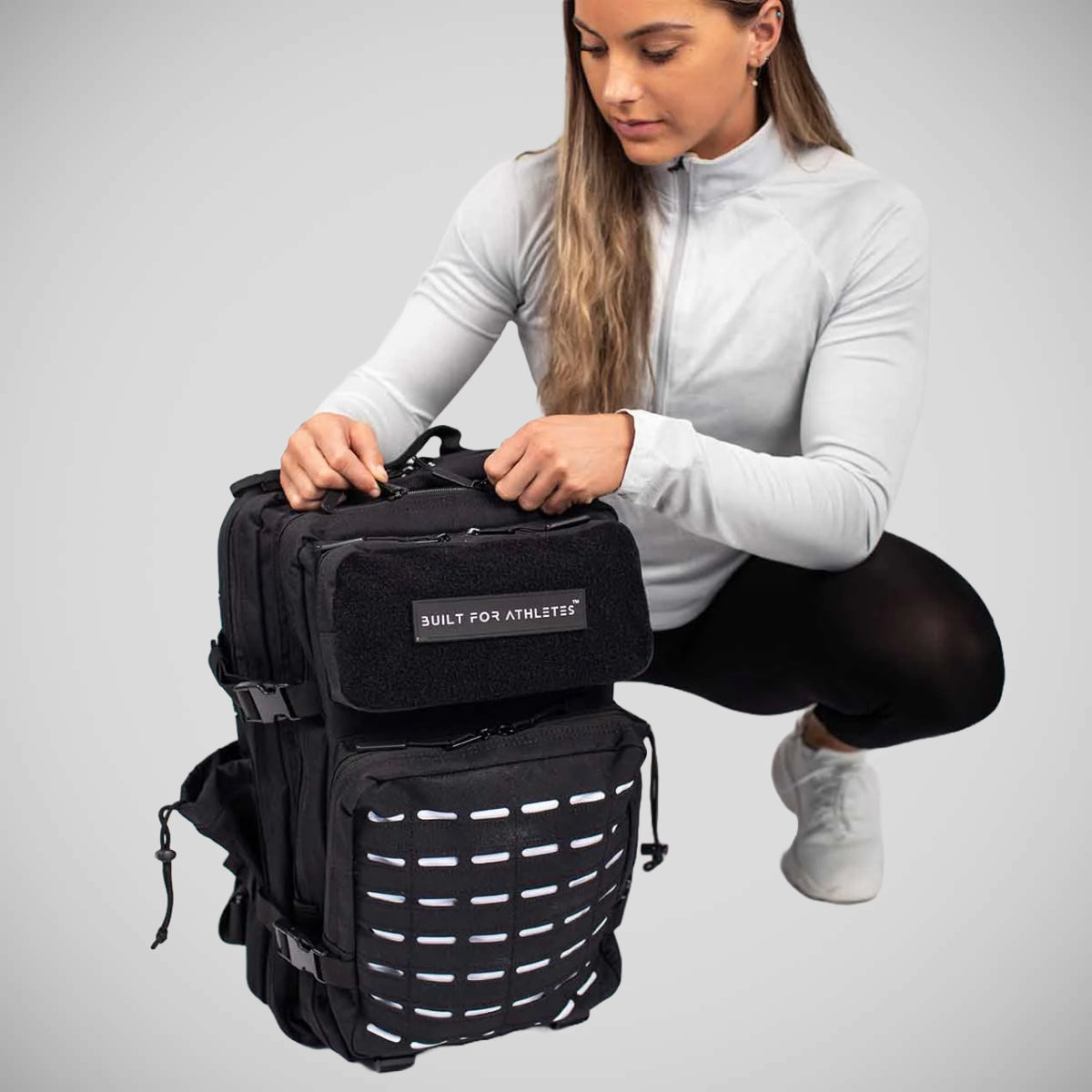 Black/White Built For Athletes Large Gym Backpack   