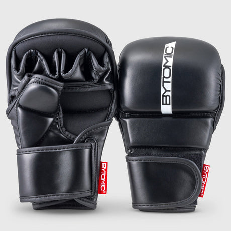 Bytomic rood label MMA sparring handschoenen zwart/wit