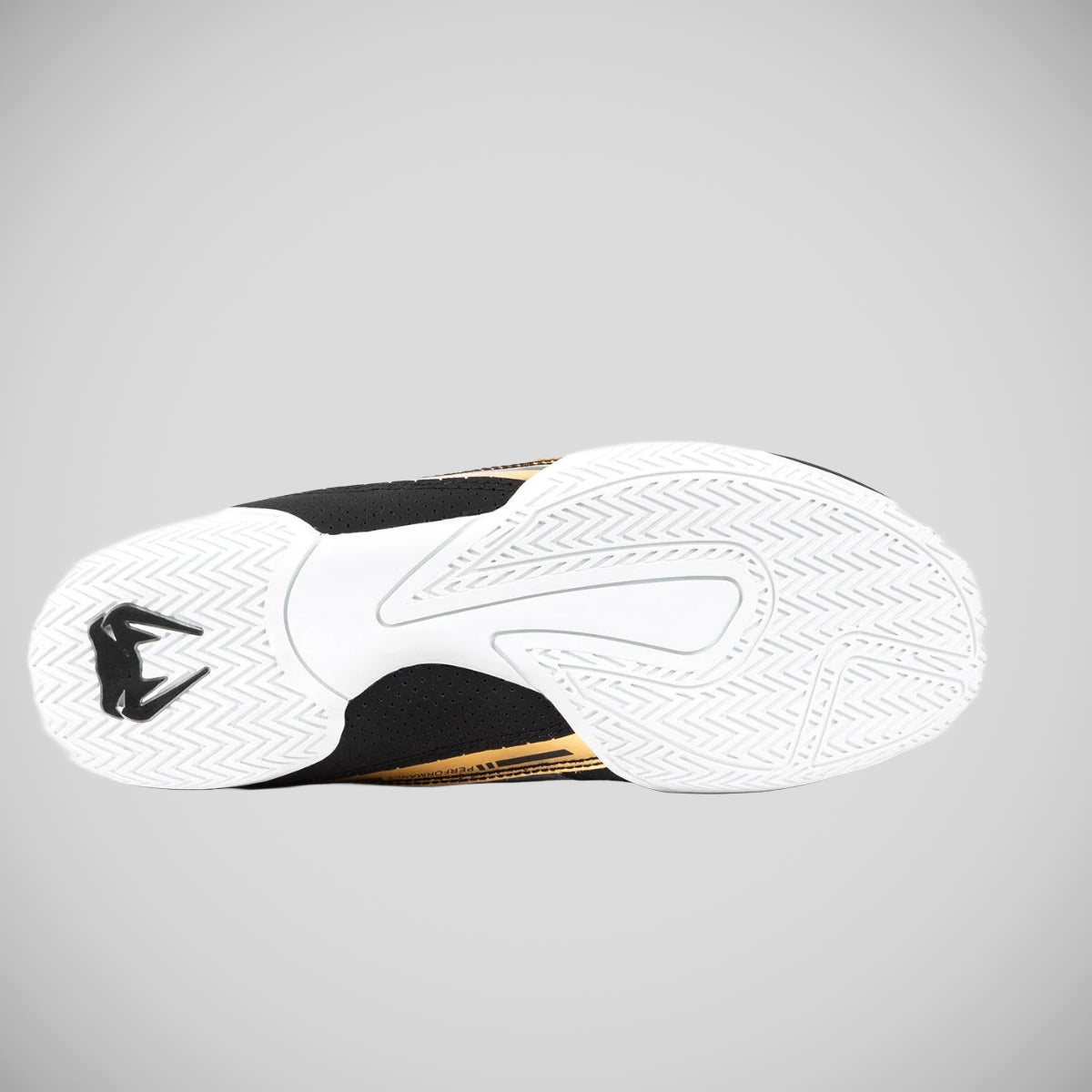 Black/White/Gold Venum Elite Boxing Shoes   