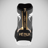 Black/White/Gold Venum Elite Boxing Shoes   