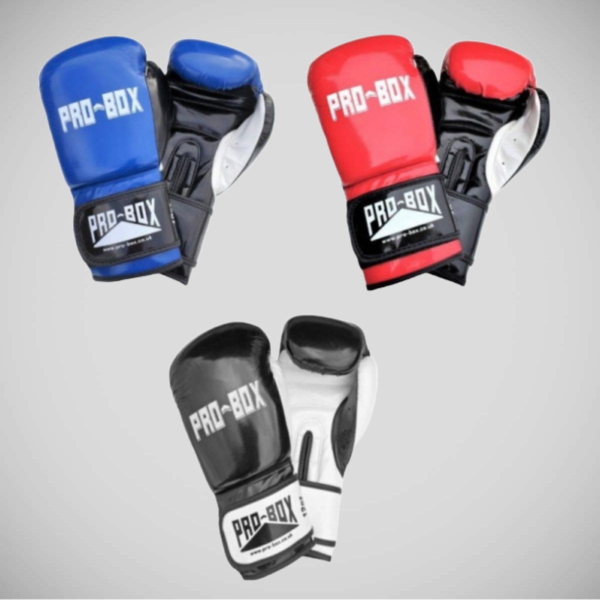 Black/White Pro-Box Club Spar Boxing Gloves   