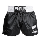 Venum Pantalones cortos clásicos de muay tailandés negro/blanco/blanco