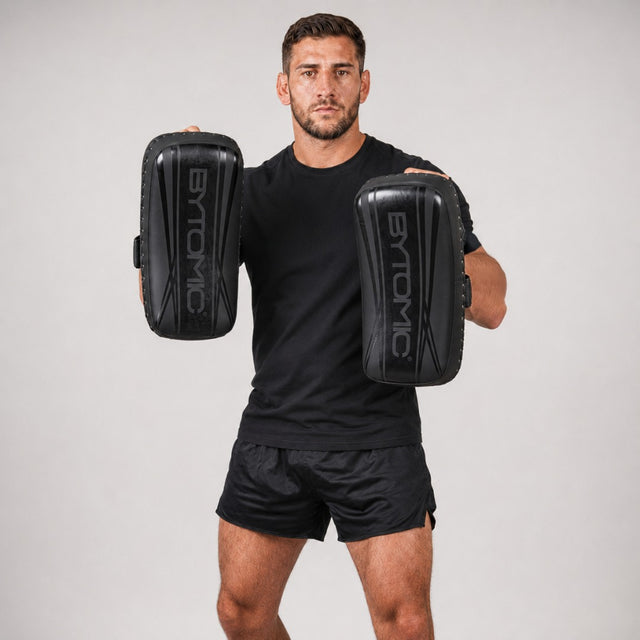Bytomic Axis V2 Curved Thai Pads Black/Black Lifestyle 1