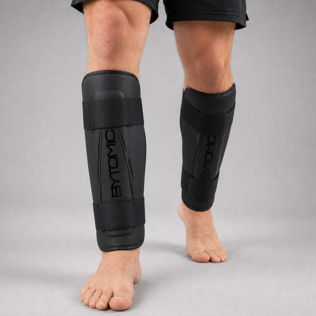 Black/Black Bytomic Axis V2 Shin Guards Lifestyle 3