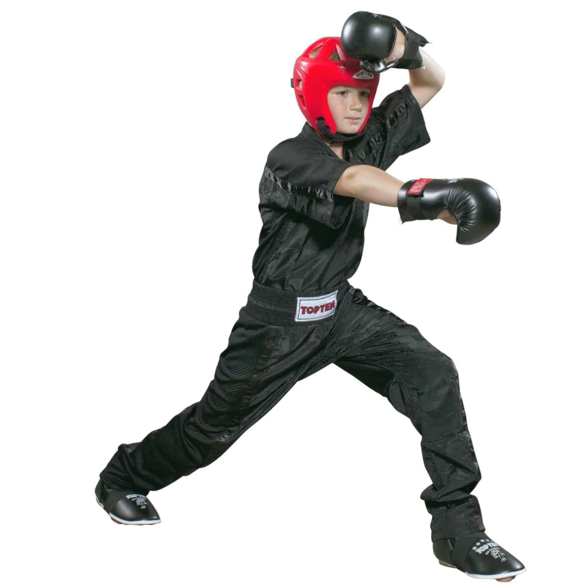 Top Ten Kinderen mesh kickboks broek zwart/zwart