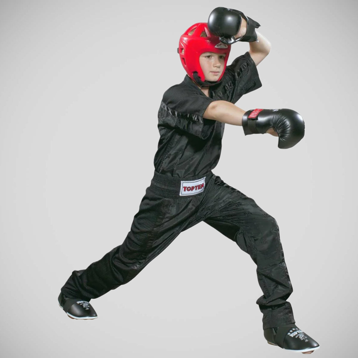 Top Ten Pantalones de kickboxing de malla para niños Black/Black de Made4Fighters