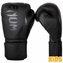 Black/Black Venum Challenger 2.0 Kids Boxing Gloves
