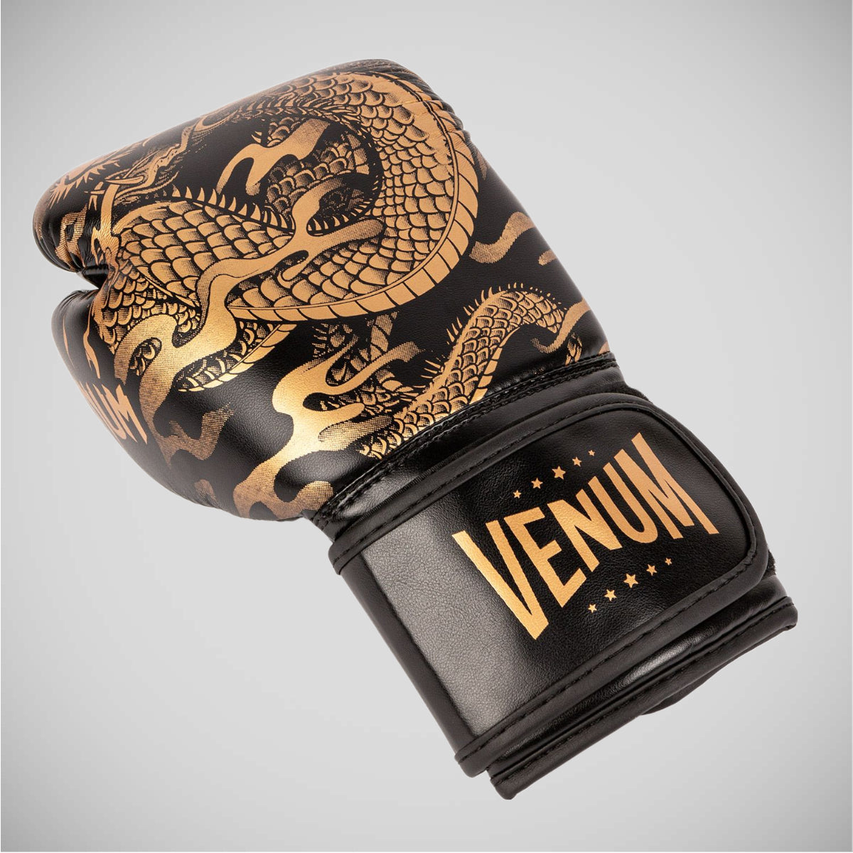 Black/Bronze Venum Dragon's Flight Boxing Gloves   