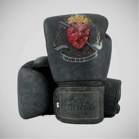 Black Fairtex BGV X Tom Atencio Heart of The Warrior Boxing Gloves