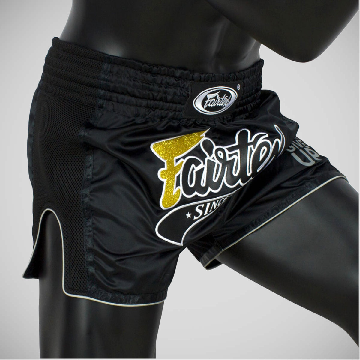 Fairtex BS1708 Slim Cut Muay Thai Shorts Schwarz schwarz