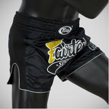 Fairtex BS1708 Slim Cut Muay Thai Shorts Schwarz schwarz