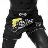 Fairtex BS1708 Slim Cut Muay Thai Shorts Schwarz schwarz