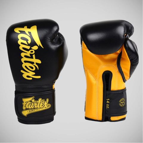 Black/Gold Fairtex BGV18 Super Boxing Gloves