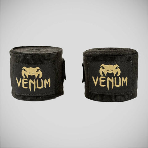 Black/Gold Venum 2.5m Kontact Boxing Hand Wraps